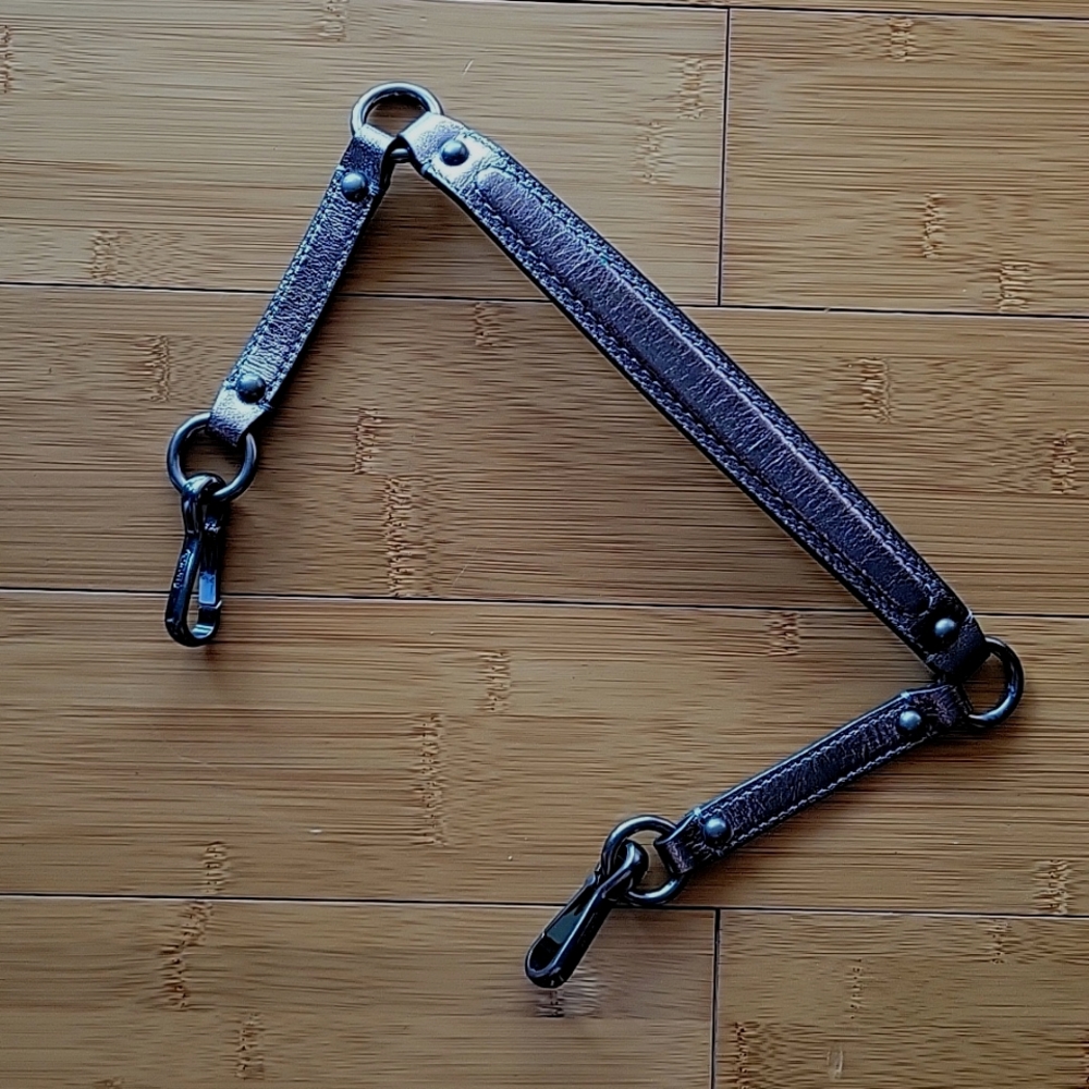 Silvery bronze coach purse strap